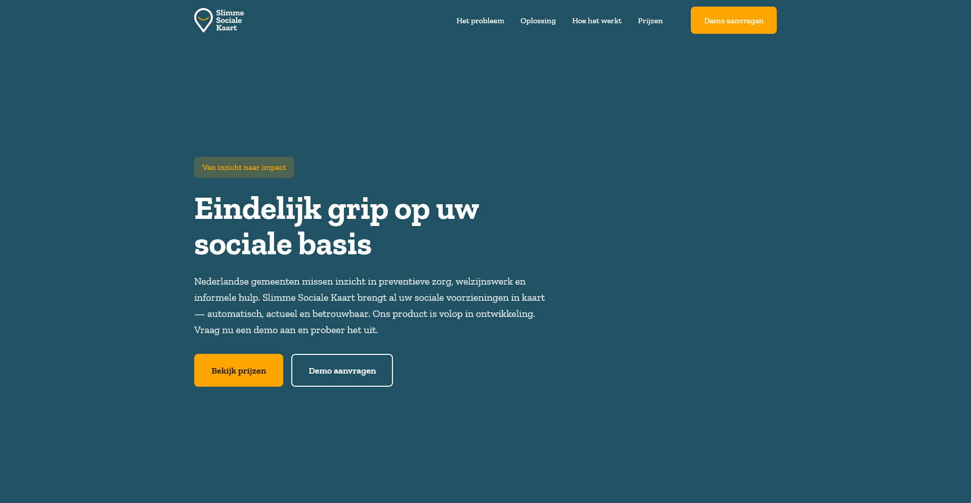 Screenshot van de Slimme Sociale Kaart applicatie